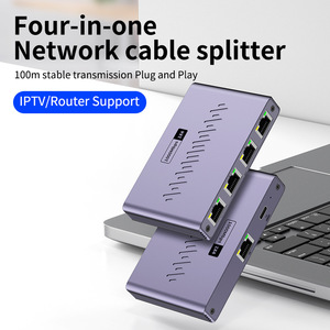 Divisor de cable de red Gigabit de uno a cuatro con función POE Extensión de interruptor de red RJ45 para acceso simultáneo a Internet