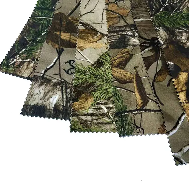 Tecido de caça, atacado de alta qualidade 100% poliéster oxford com impressão "árvore real" e tecido traseiro para vestuário