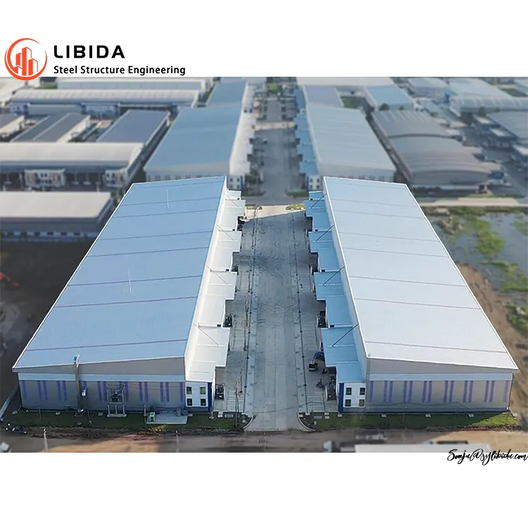 Su misura prefabbricata costruzione struttura in acciaio magazzino fattoria capannone prefabbricato officina strutture in acciaio