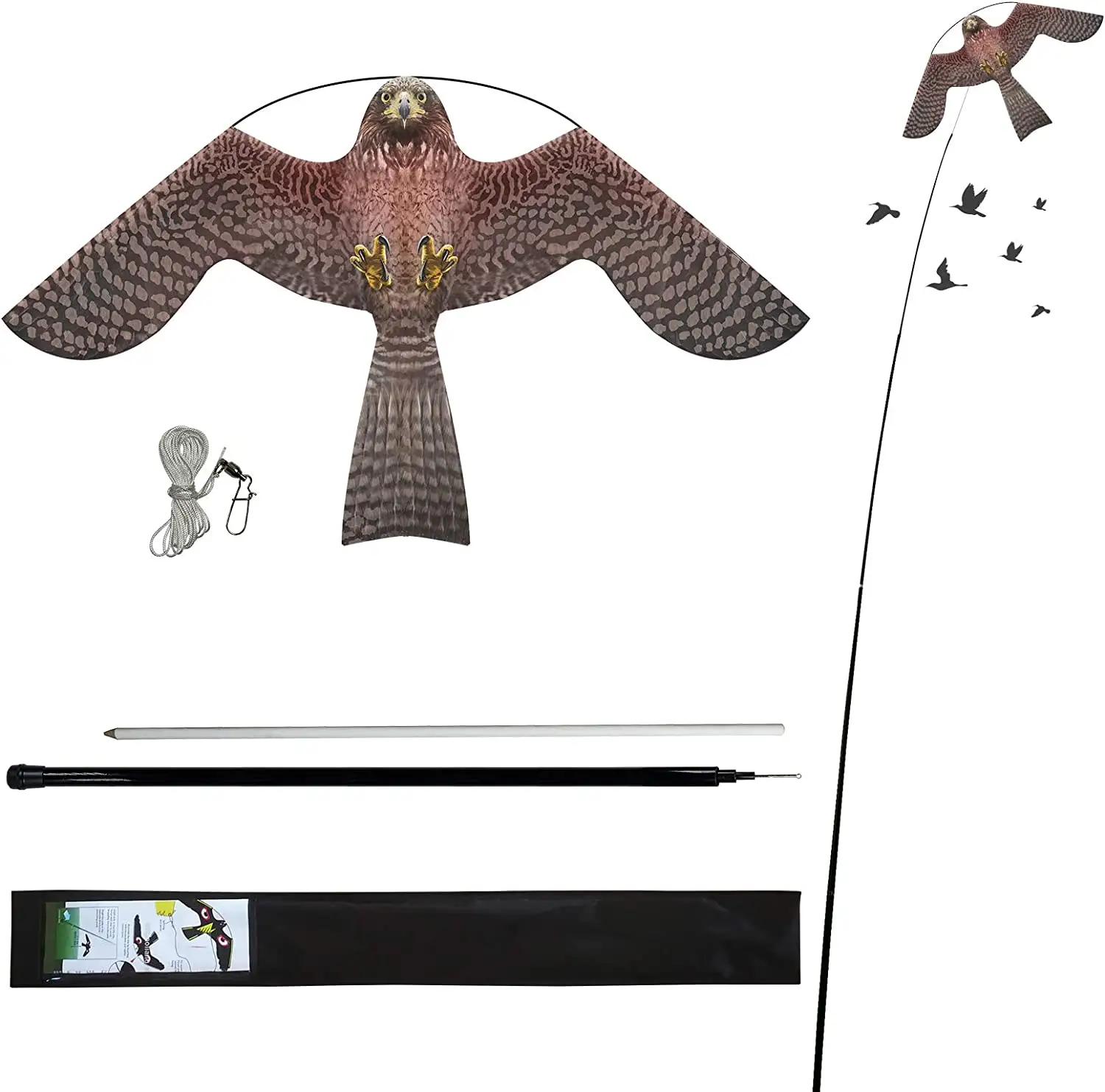 Laptony पेटेंट प्रत्यक्ष निर्माण scaring पक्षी पतंग के साथ पोल 4m 6m 8m 10m 7m कीट नियंत्रण पक्षी scarer