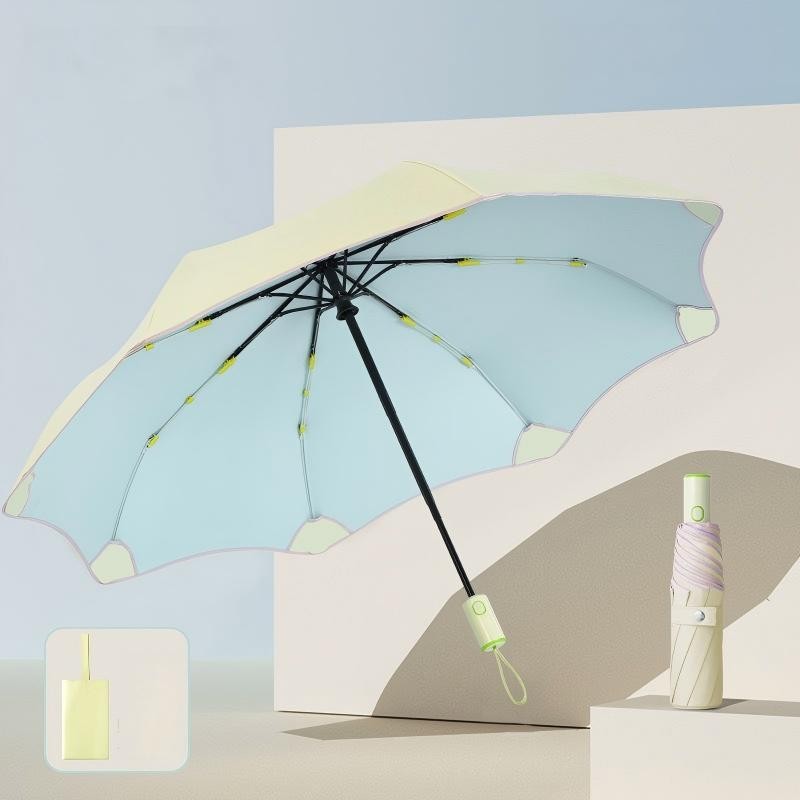 Round corner color glue 8-bone anti-rebound automatic umbrella