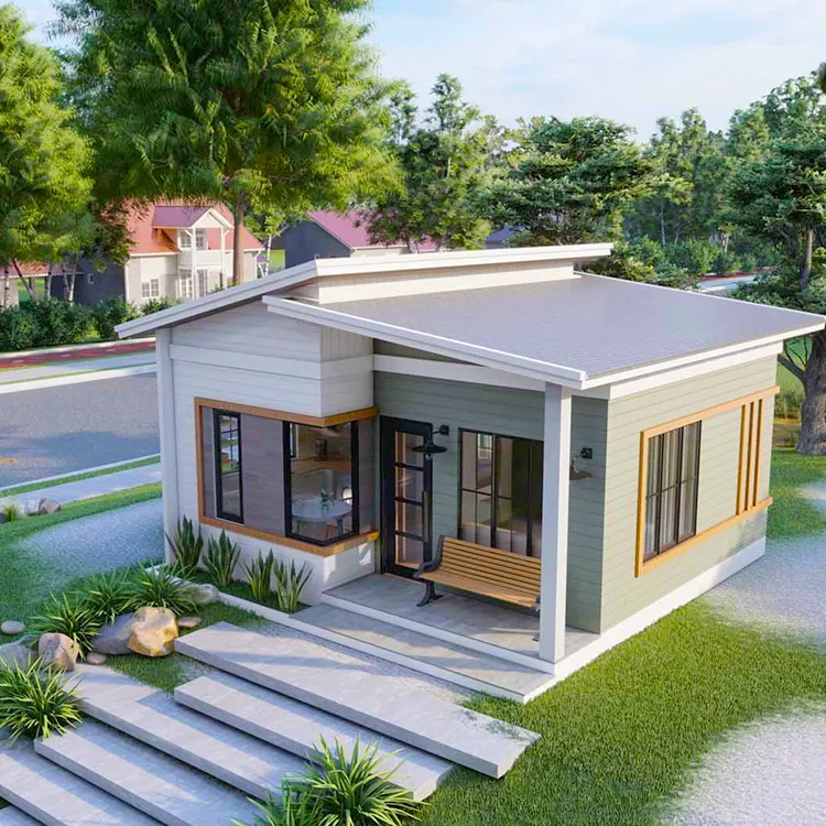 Ucuz prefabrik yatak odası lüks tasarım ahşap Modern küçük Casas fiyat satılık prefabrik minik ev modüler bahçe ev Villa