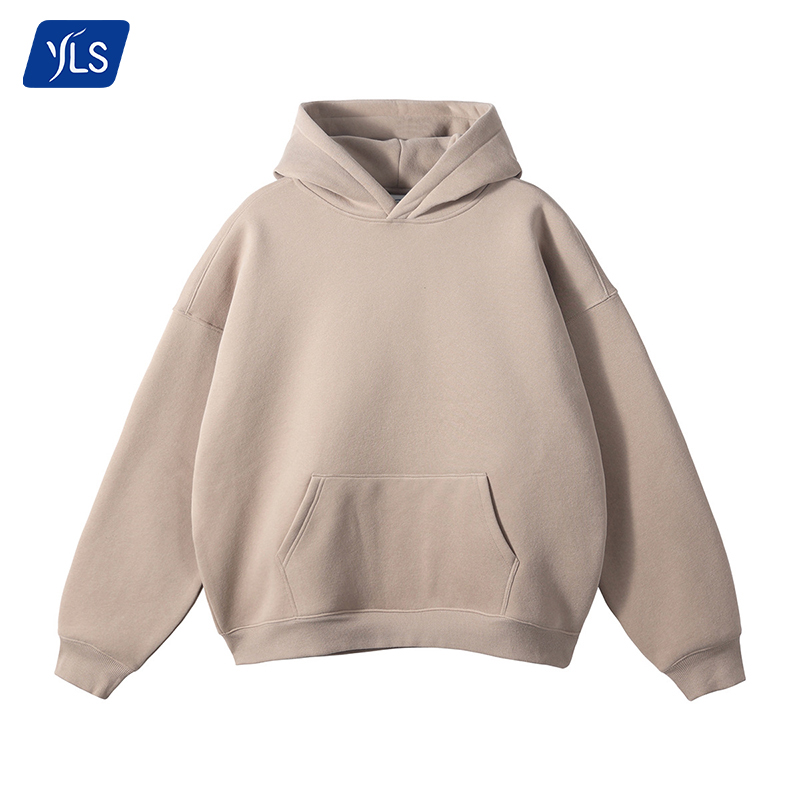Sweat à capuche gris abricot