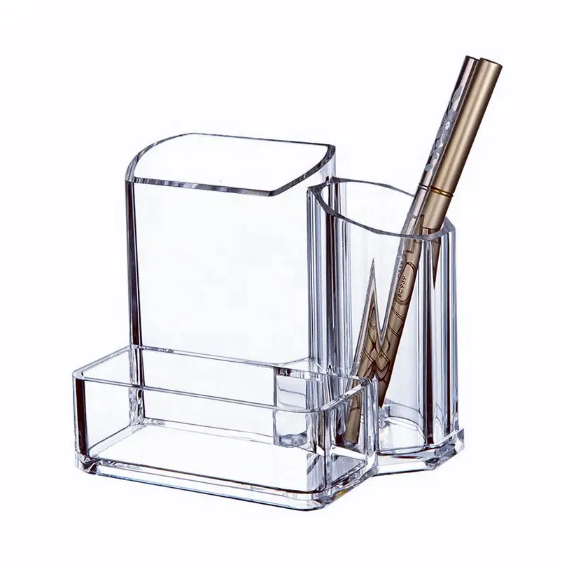 3 componentes de acrílico transparente de lápiz labial de contenedor de maquillaje organizador cosméticos maquillaje cepillo titular