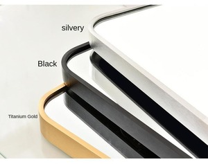 Fábrica de Fornecimento Seguro Rodada Cantos Wall Mounted Pendurado Alumínio Moderno Emoldurado Retangular Decorativa Banheiro Chuveiro Espelho