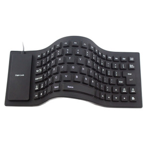 Teclado con cable de silicona, teclado suave y silencioso, 85 teclas, versión en varios idiomas, USB, plegable, resistente al agua - Product Image 5