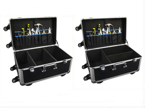 Customized Design Available Aluminum Case With Wheels and Trolley Waterproof and Shockproof <strong>Tool</strong> Storage <strong>Box</strong> OEM Support - Product Image 3
