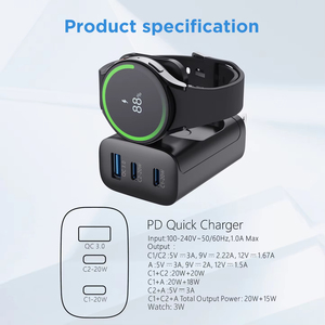 3 in 1 katlanabilir şarj PD 43W Mini İzle kablosuz şarj 3w akıllı saat IPhone şarj cihazı Samsung - Product Image 6