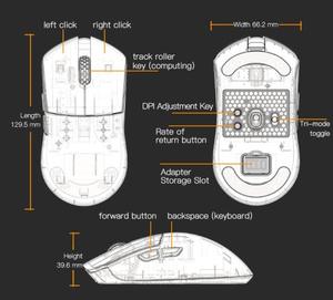 Darmoshark M3 pro nuova 2024 High-end 3 modalità ottica Wireless cablata USB PC Computer leggero Mouse da gioco buone Quali - Product Image 5
