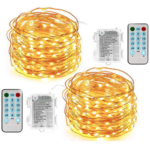 Control de voz 8 modos de 33 pies 100 Led hadas cadena luces de la batería con Control remoto de temporizador - Product Image 3