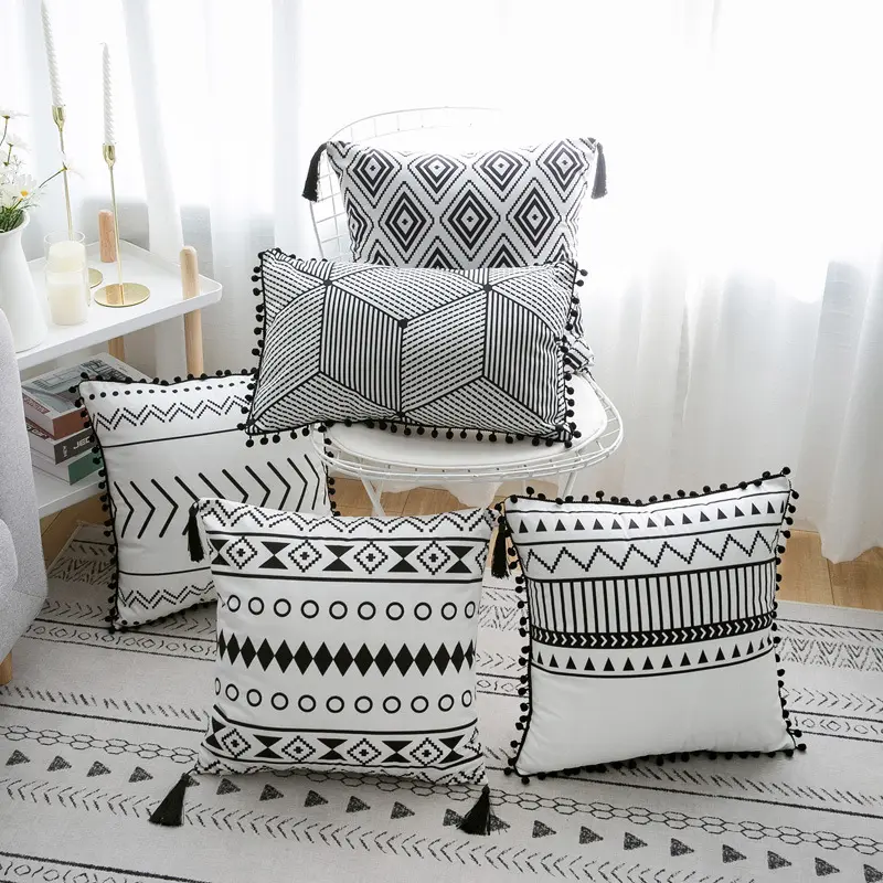 Nordic Minimalistic ins Style Plaid Pillowcase Boho Cushion Pillow Sofa Cushion Pillow Sofa Scandinavian Style For Creative Gift