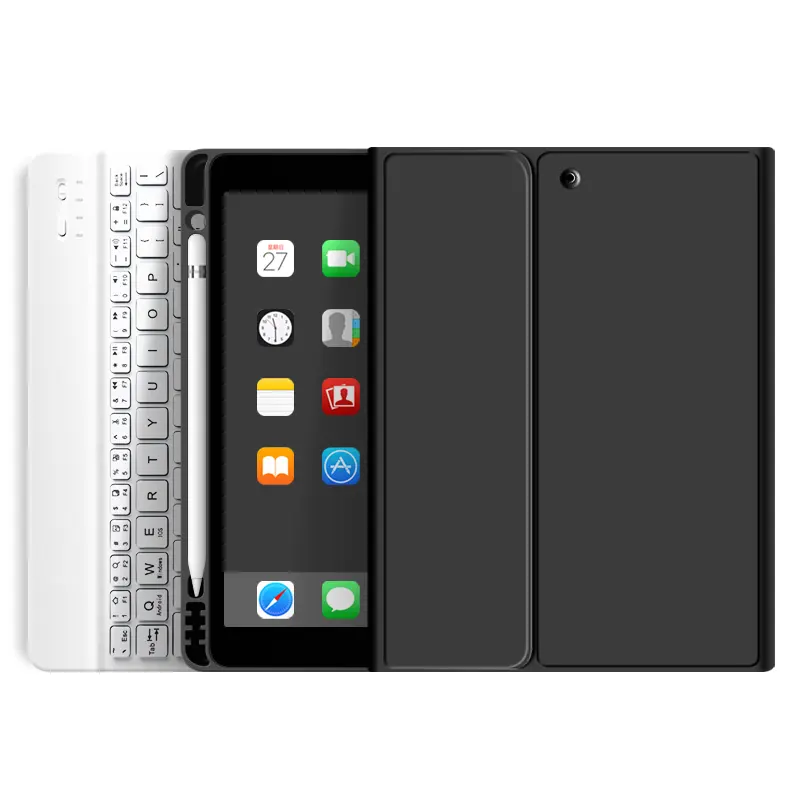 Teclado caso para ipad 10.2 /10.5/11/12.9 polegadas com couro pu para ipad 7a/8 geração, caso do teclado