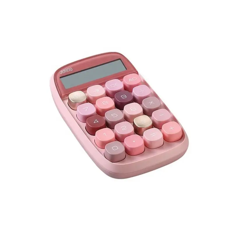GUDTEK, calculadoras de Color rosa para oficina, escritorio, logotipo personalizado, calculadora electrónica de doble potencia, calculadora portátil grande de 12 dígitos