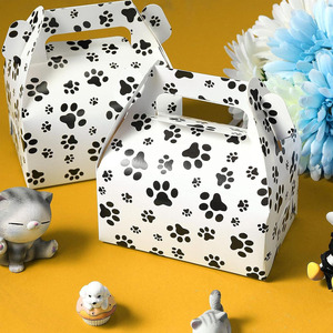 B639 Bán Buôn Trắng Đen <span class=keywords><strong>Paw</strong></span> In Hộp <span class=keywords><strong>Gable</strong></span> Dog Party Ủng Hộ Nghệ Thuật Giấy Điều Trị Trường Hợp Con Chó Con Theo Chủ Đề Nguồn Cung Cấp Bên Hộp In Ấn - Product Image 3