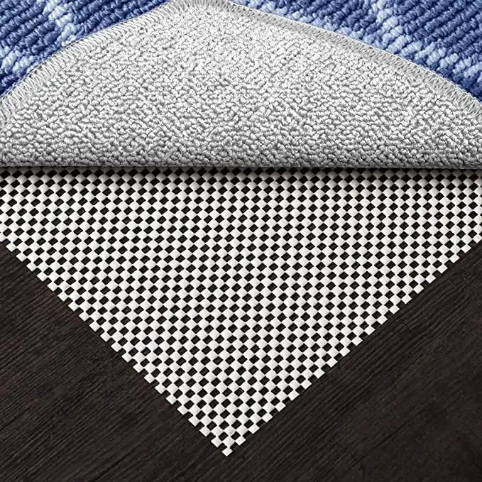 Alfombrilla de malla blanca cuadrada antideslizante para el hogar, alfombra con relleno, antideslizante