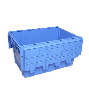 Venta caliente transporte logístico anidamiento caja móvil de plástico tapa adjunta contenedores caja apilable caja de plástico con tapa - Product Image 5