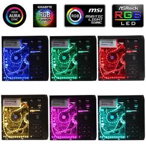Computer gehäuse LED-Licht leisten für M/B mit 12V 4-poligem RGB-Header-kompatiblem PC RGB-Streifen-5050 Magnetischer PC-LED-Streifen - Product Image 5