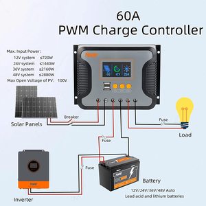 PowMr PWM Solar regler 30A 60A 80A 100V Solar laderegler 12/24/48V Auto Solar Laderegler - Product Image 6