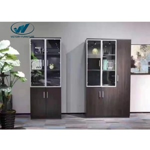 Penjualan langsung pabrik kabinet tinggi kabinet arsip modern sederhana boss manager kantor dengan kunci pita kaca rak buku - Product Image 6