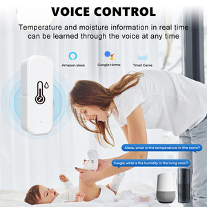 Zigbee-Sensor inteligente de temperatura y humedad para interiores, higrómetro, termómetro, Detector de voz, Alarma para Alexa y Google Home - Product Image 3