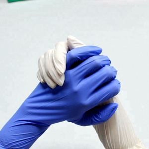 Manchette longue Gants de chirurgiens jetables bleus Gant chirurgical en nitrile sans poudre sans latex Pochette 1 paire - Product Image 2