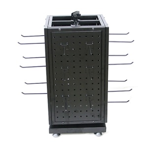 Espositori rotanti da banco in metallo Pegboard Spinner Rack espositori rotanti con ganci ruote - Product Image 2