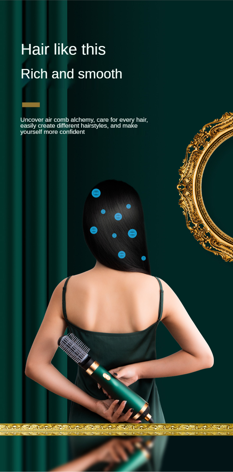 2020 New Arrival Blow Hair Straightener Curler Comb One Step Hair Dryer For Beauty Salon Household