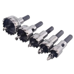5Pcs Hole Saw Cutter Drill Bit Set Hole Saw Core HSS Wood Soft Metal Sheet Plastic <strong>PVC</strong> Stainless Steel High Speed for Power Tool - Product Image 1