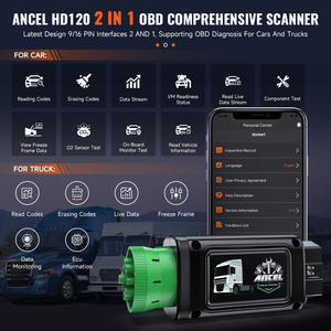 安塞尔HD120重型卡车扫描仪24V OBD2 4x4柴油皮卡9/16引脚蓝牙DPF再生沃尔沃发动机诊断 - Product Image 5