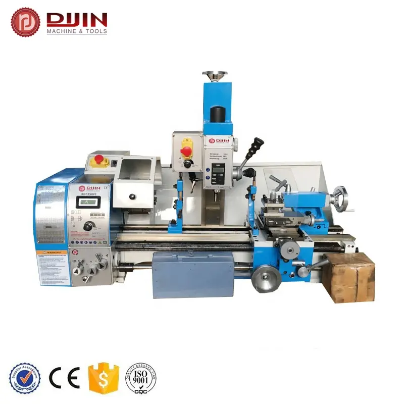 Variable speed mini lathe drilling and milling manual lathe 3 in 1 turning metal working machine brushless motor auto feeding