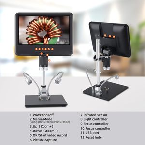 10.1&quot;IPS LCD Digital <strong>Microscope</strong> 8 LED <strong>Lights</strong>&amp;2 Fill <strong>Lights</strong>,USB Electronic <strong>Microscope</strong> Camera <strong>with</strong> Remote Control and 32G TF Card - Product Image 6