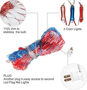 American Flag <strong>Lights</strong> Outdoor Waterproof Patriotic <strong>Lights</strong> Hanging Ornaments President's Day 420 LED USA Flag Net <strong>Lights</strong>