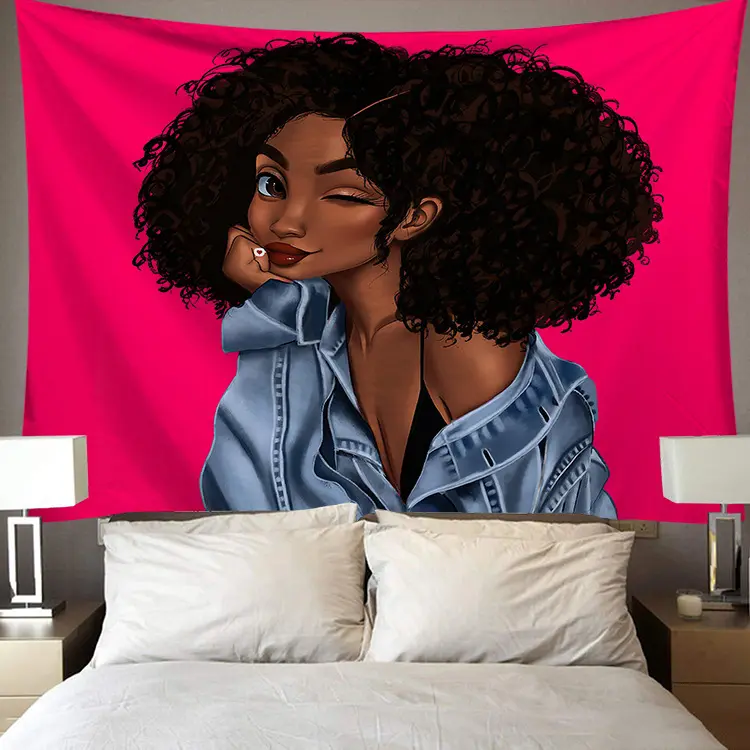 G & D African American Weibliche Kunst Hippie Schlafzimmer Wohnzimmer Schlafsaal Wandteppich