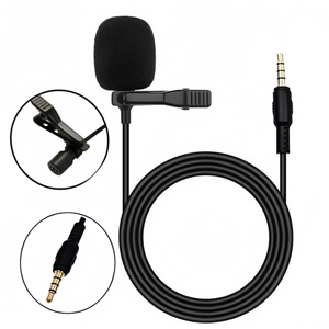 Trọng lượng nhẹ tiếng ồn hủy bỏ 3.5mm vàng Stereo Mini Clip-on ve áo Lavalier <span class=keywords><strong>Microphone</strong></span> cho điện thoại thông minh, máy tính xách tay, máy ảnh - Product Image 1