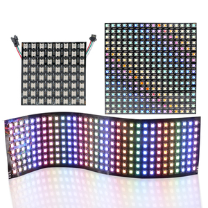5 в постоянного тока SMD 5050 WS2812B гибкий 8*8 8*32 16*16 пиксельный экран RGB светодиодная матрица 64 или 256 адресный цифровой СВЕТОДИОДНЫЙ полноцветный дисплей