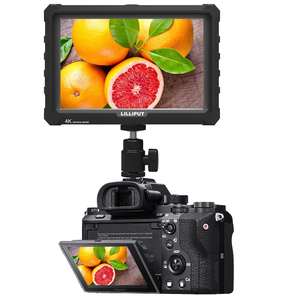 适用于Lilliput A7S 7英寸，用于HDMI输入和循环输出DLSR视频4k摄像机-带IPS液晶面板内置扬声器的顶部监视器全新
