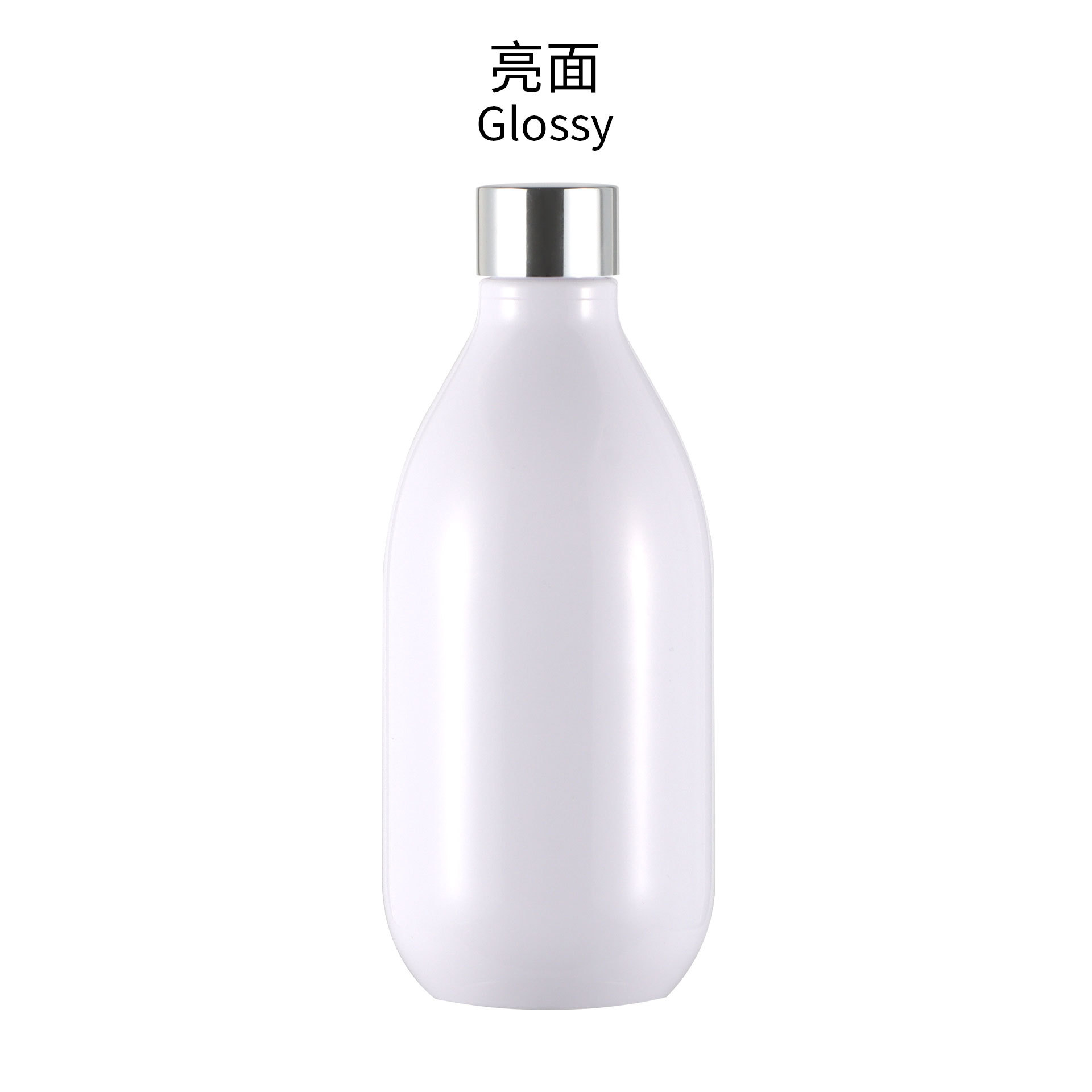 Flacon blanc brillant avec bouchon twist argenté