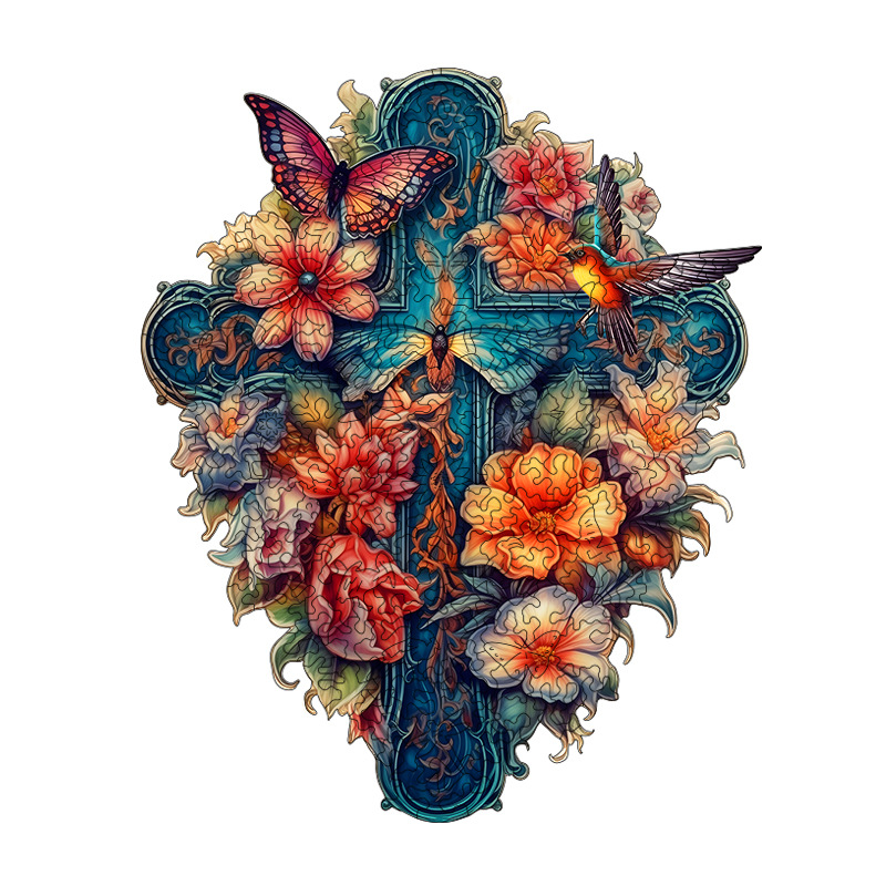 CSHCPT0008 Flower Bird Cross
