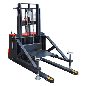 Semi <strong>Automatic</strong> Electric Straddle Portable <strong>Loading</strong> <strong>and</strong> <strong>Unloading</strong> Forklift Rotating Clamp Paper Roll Lifter Stacker