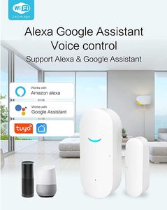 TUYA Sensor jendela pintu nirkabel WiFi cerdas kontrol aplikasi notifikasi gratis sistem Alarm keamanan rumah kompatibel Alexa Google - Product Image 4