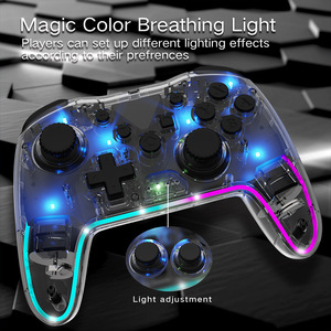 Wholesale Transparent Wireless BT Gamepad RGB Light Turbo <strong>Function</strong> Joystick Game <strong>Controller</strong> for Switch Pc - Product Image 3