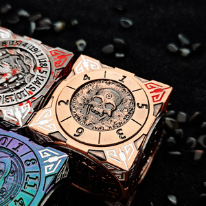 Kim loại 7 trong 1 rắn lớn xúc xắc rubik's <span class=keywords><strong>Cube</strong></span> RPG cthulhu Tabletop hướng dẫn trò chơi xúc xắc phụ kiện DND kim loại Xúc xắc lớn - Product Image 3