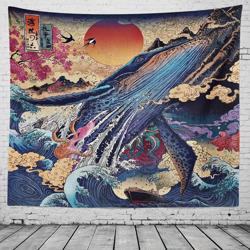 Bravo 100% Polyester Fabric 3D Digital Printed Japanese Wall Hanging Tapestry from China