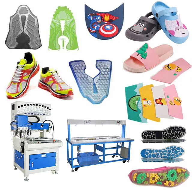 Automatic multicolor PU Running Sport Shoes Upper Vamp Molding PVC Rubber Sandal Slipper Strap Cover Shoe Sole Making Machine