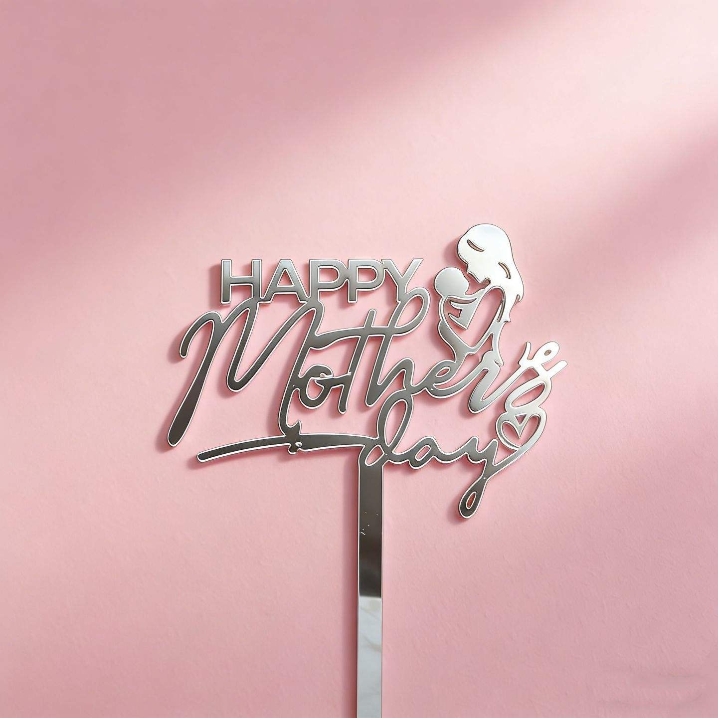 Acrylique 13mm-largeur 9cm-bonne fête des mères argent