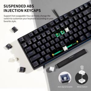 87键RGB背光迷你键盘USB Type-C有线热插拔人体工程学红色开关笔记本电脑游戏机械键盘 - Product Image 5