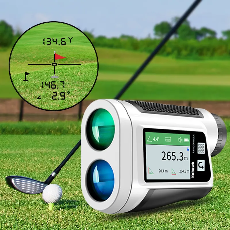 Golf laser rangefinder 600m mini outdoor use smart range finder with screen and speaker