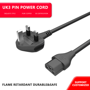 Sigorta ile yüksek kalite 3 tel İngiltere standart AC güç kablosu bilgisayar için 3Pin fiş güç kablosu - Product Image 3