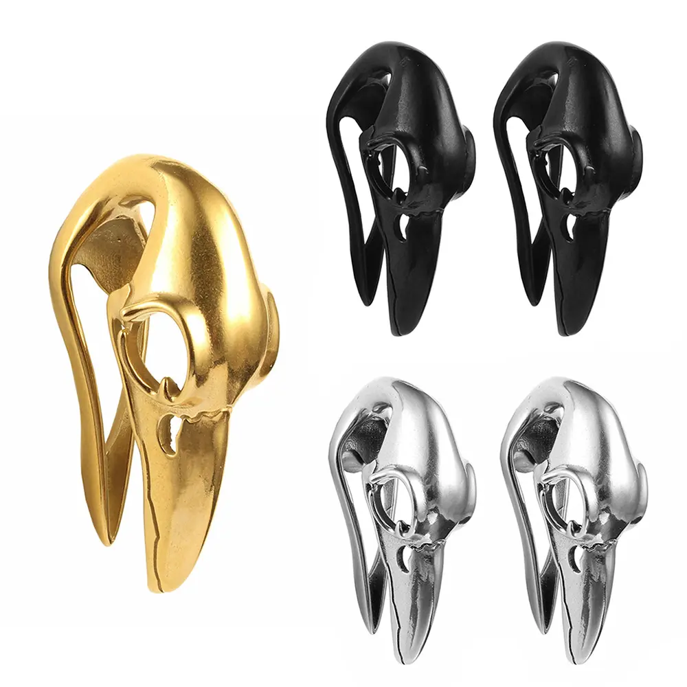 Bouchons manchettes d'oreille en acier inoxydable, noir, 316 L, Tunnels, oreille, Piercing corps, bijoux à paire, vente de grossiste