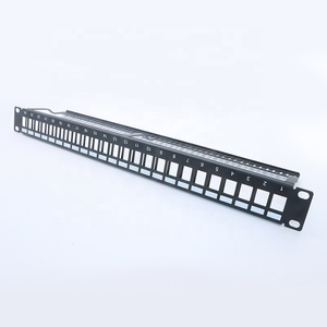 Marco de cableado de red, marco de cableado de 24 puertos, Panel de parche vacío Compatible con gabinete de servicio de red de 19 pulgadas - Product Image 1
